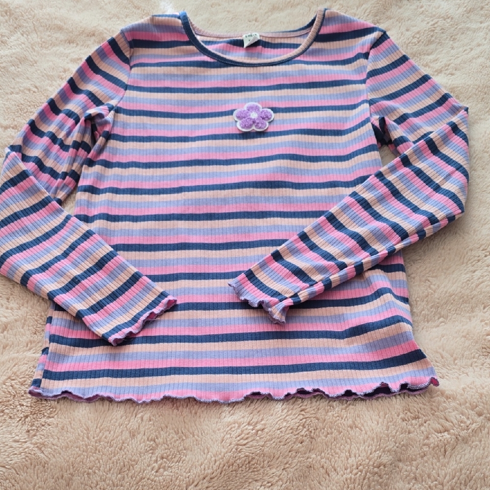 2 + Free Bonus Kids Long Sleeve Shirt - Pink and Purple Stripes And Lavender